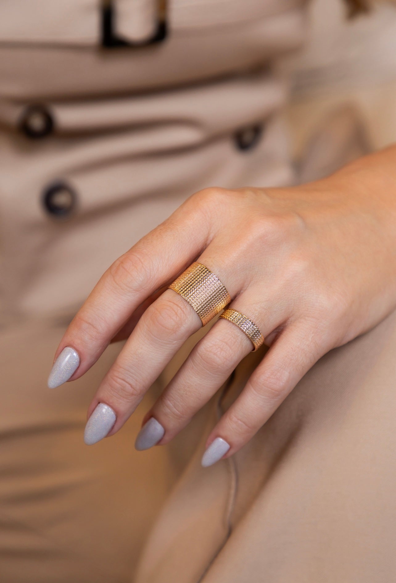 Adjustable earring and ring set