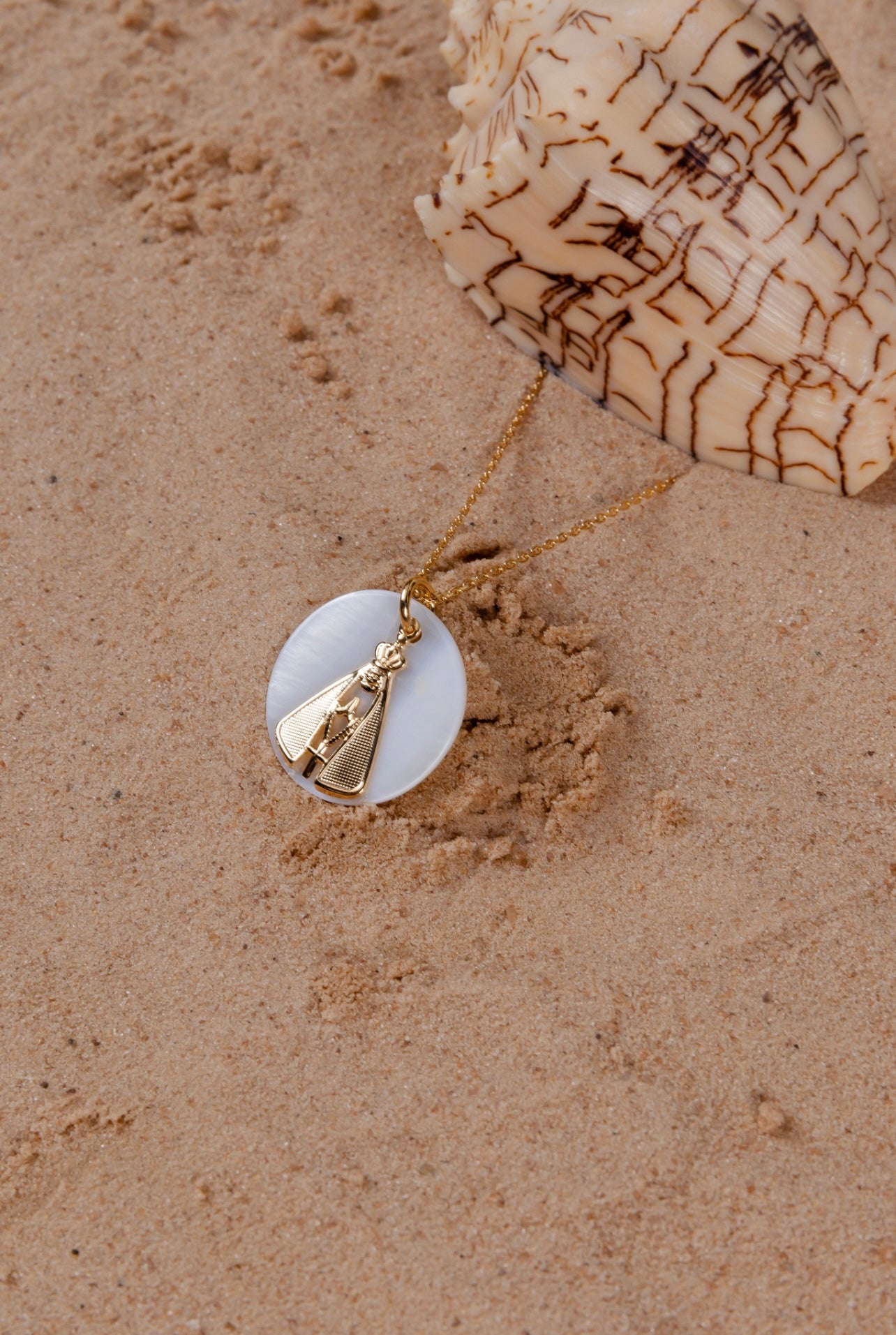 Our Lady of Aparecida and Mother of Pearl Necklace