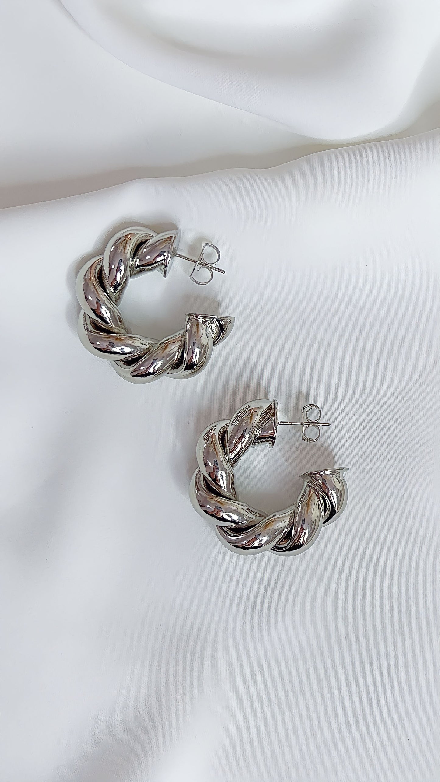 White Gold Crafted Hoop Earring
