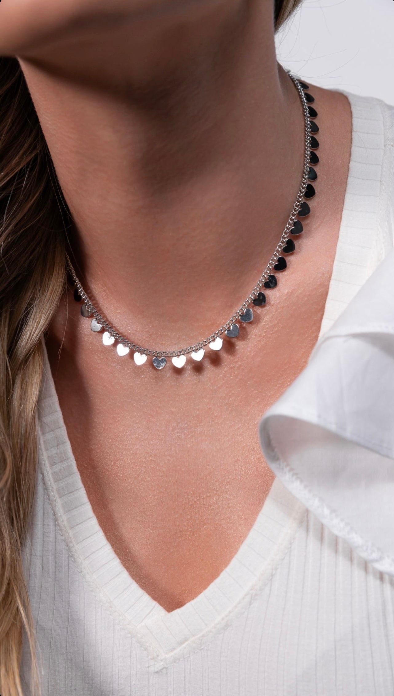 Hearts Necklace White gold