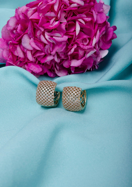 Wide Zirconia Earring