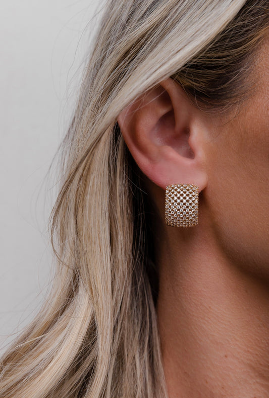 Wide Zirconia Earring