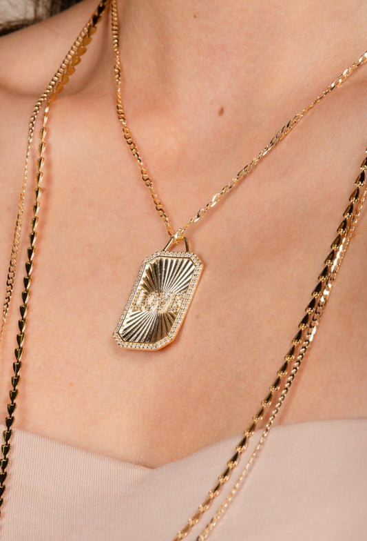 Love Plaque Necklace