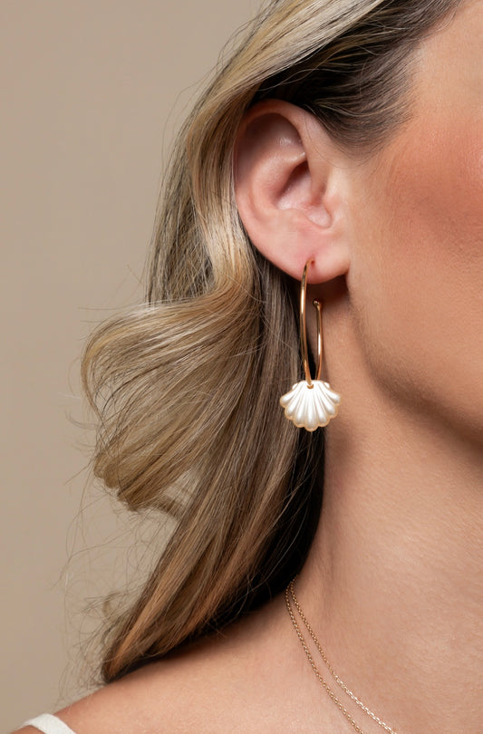 Seashell hoop earring