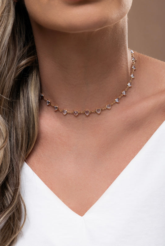 Zirconia Hearts Choker