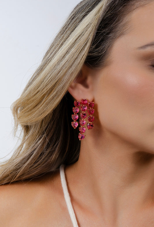 Crystal Hearts Earrings