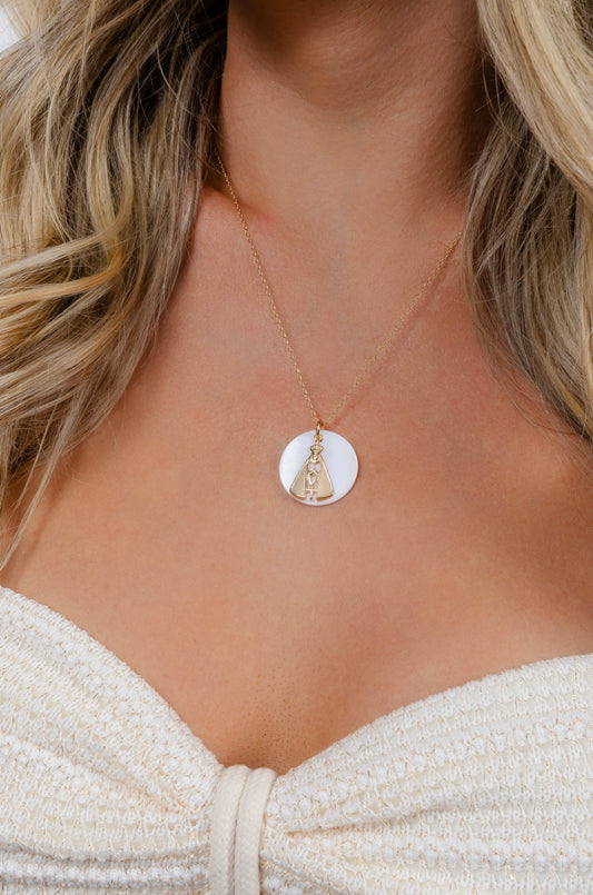 Our Lady of Aparecida and Mother of Pearl Necklace