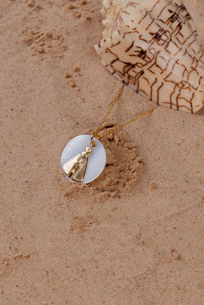 Our Lady of Aparecida and Mother of Pearl Necklace