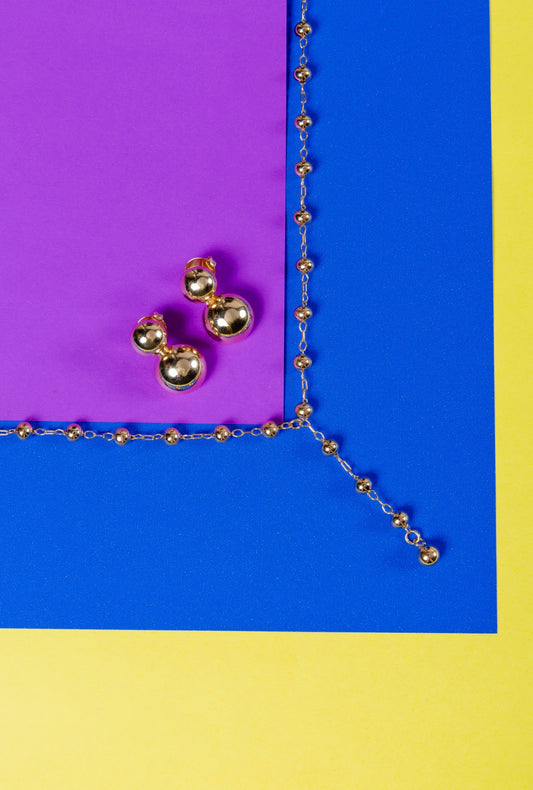 Ball earring and necklace set