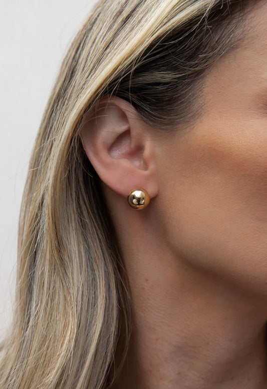 Classic gold ball earring