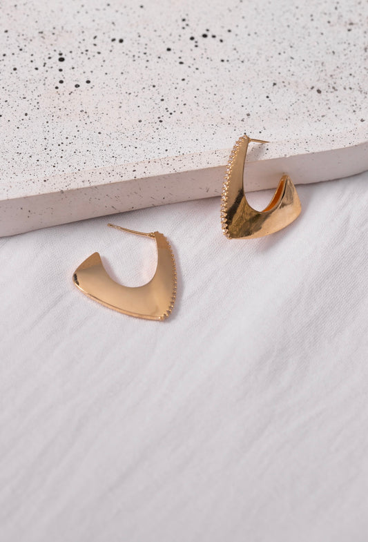 Plated Zirconias Hoop Earring