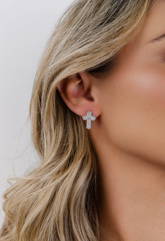 Zirconias Cross Earring