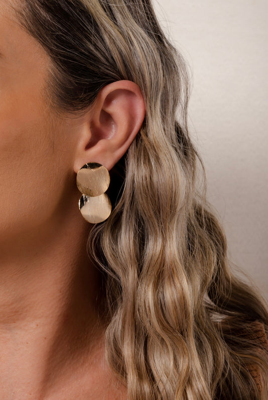Sandblasted Round Earring
