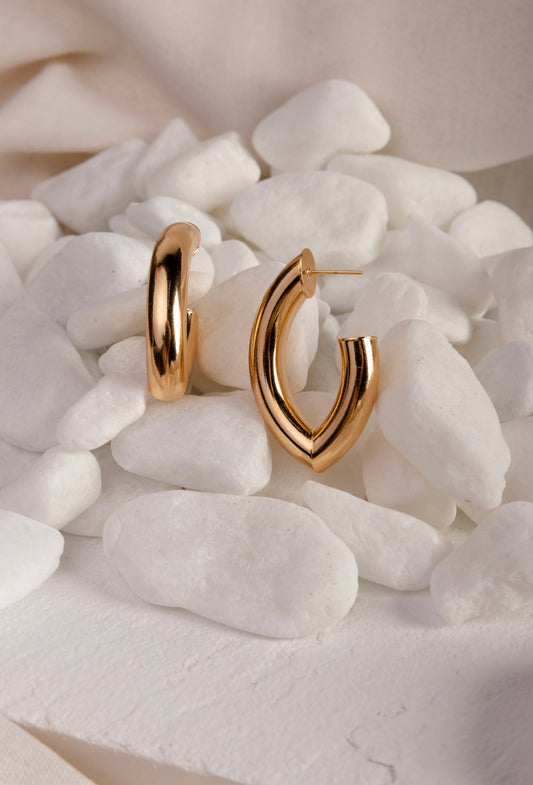 Tube V Hoop Earring