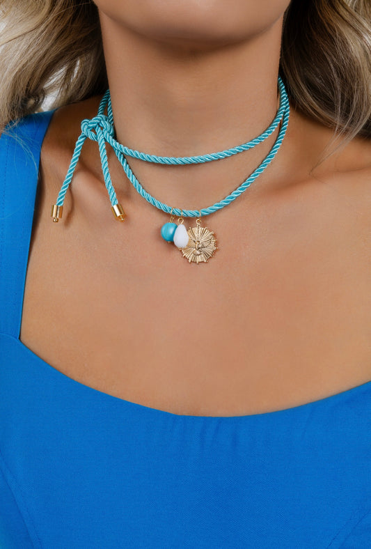 Moroccan Thread Necklace with Holy Spirit Pendant