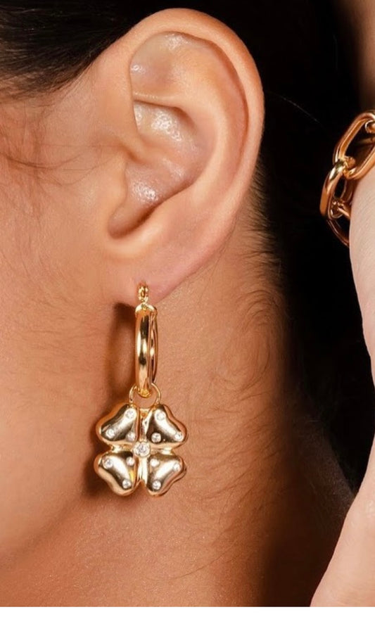 Clover Hoop Earring