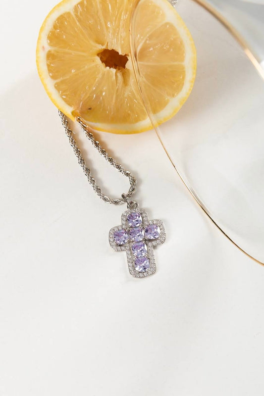 Lilac Cross Necklace