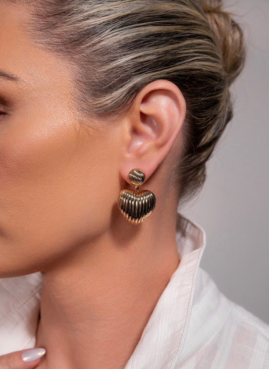 Textured Heart Earring